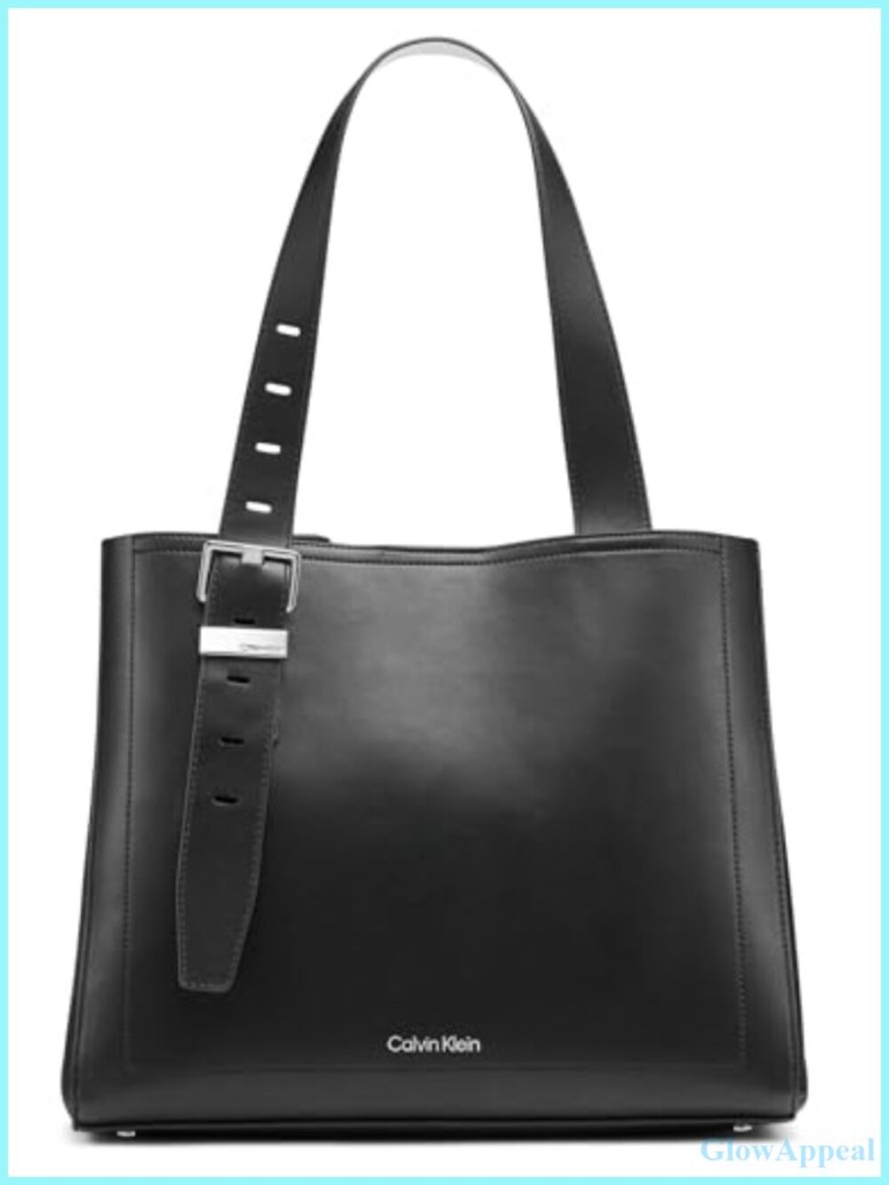 Vegan Leather Tote with Triple Compartment & Laptop Sleeve